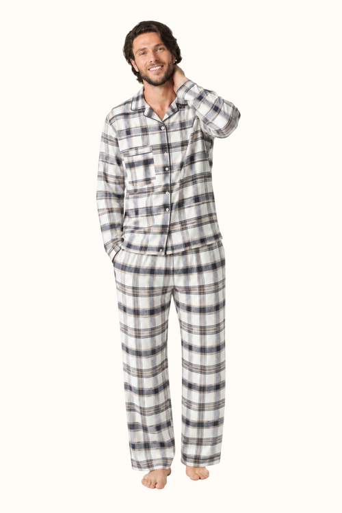 Pijama Algodón Leñadora Crema Hombre