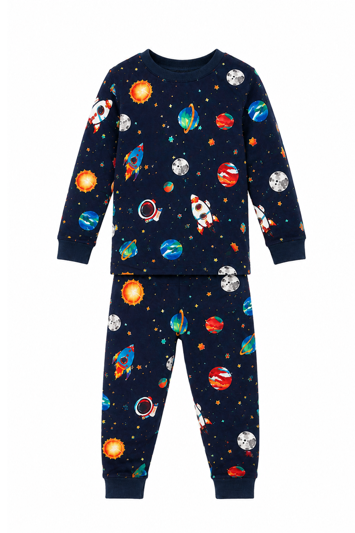 Pijama Niños Astronautas Dos Piezas en Piel de Durazno