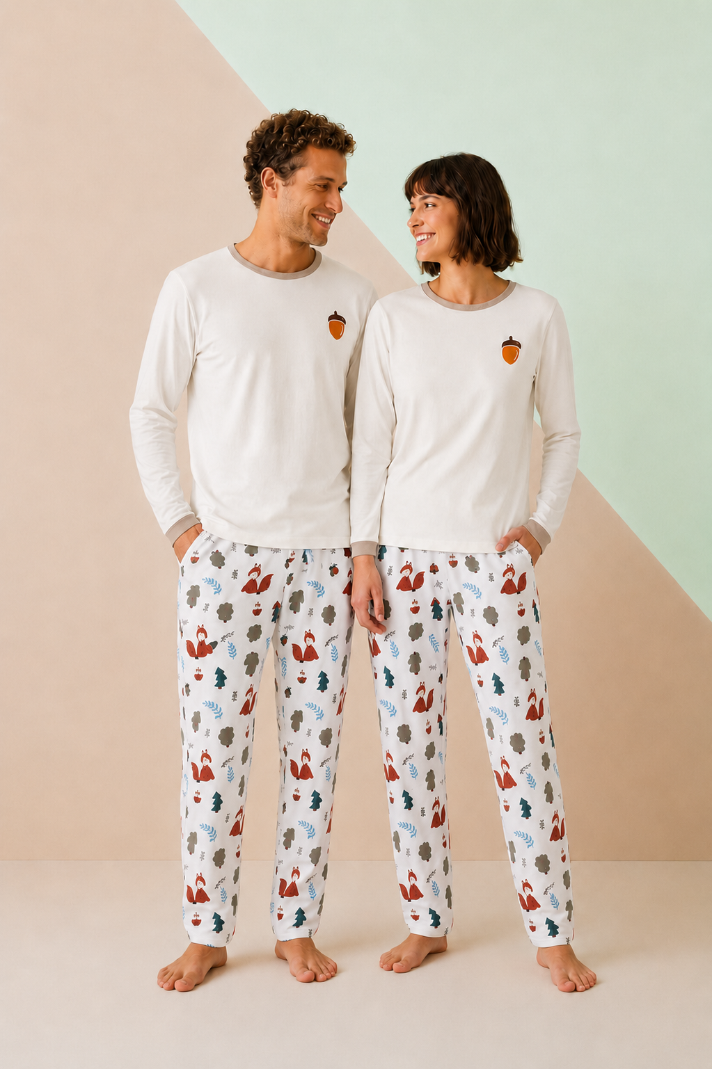 Pijama Adulto Bosque Bellota en Piel de Durazno Unisex