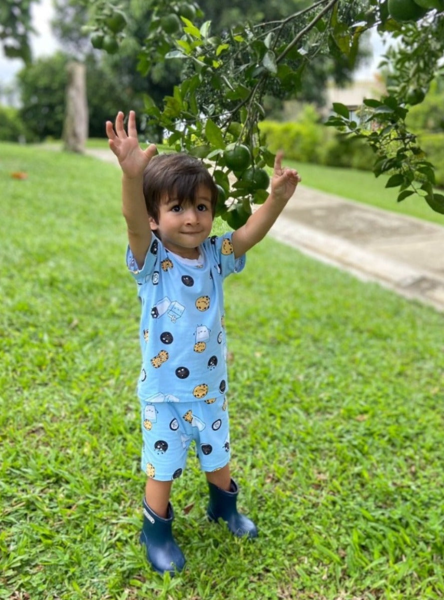 Pijama Algodón Niños Manga Corta y Short Galletas