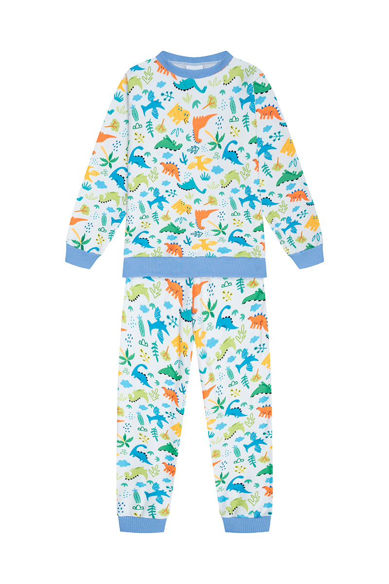 Pijama Fleece Niños Dos Piezas Dinosaurios