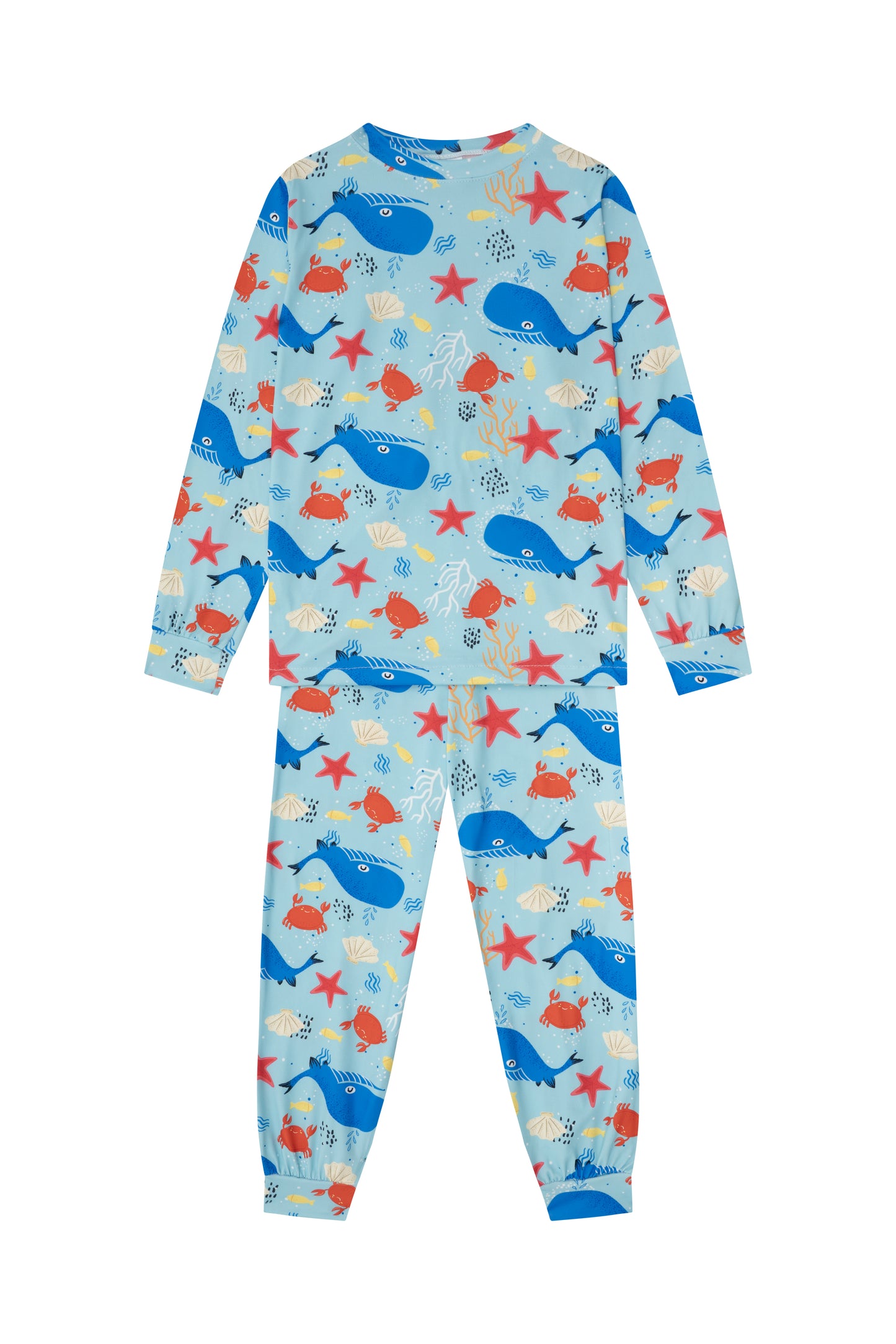 Pijama Piel de Durazno Niños Dos Piezas Ballenas