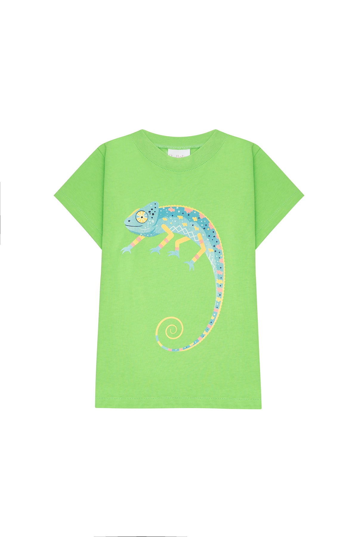Camiseta Algodon Niños Verde Vivo Camaleón