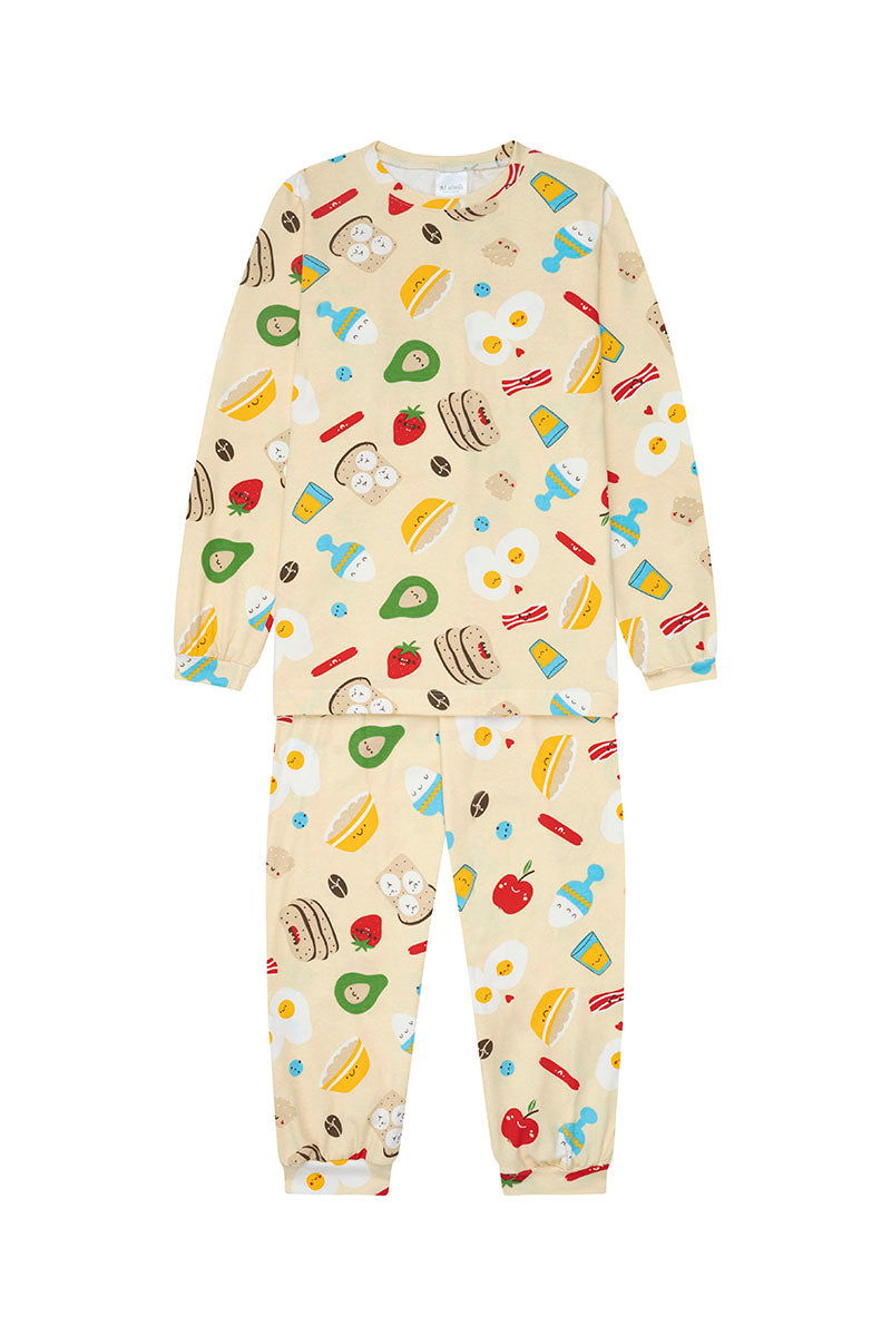 Pijama Algodón Niños Dos Piezas Desayuno
