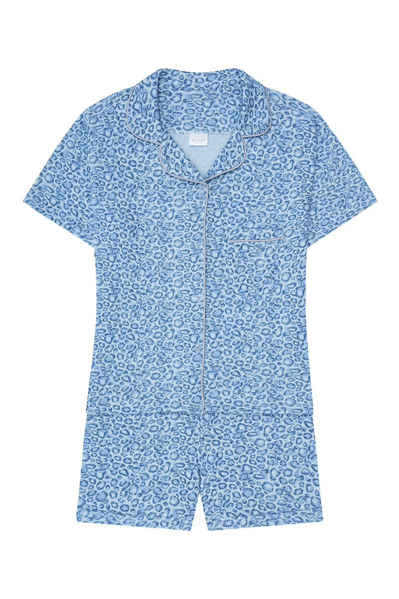 Pijama Franela Mujer Manga Corta y Short Animal Print