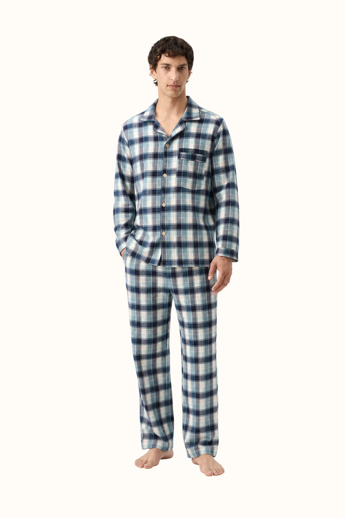 Pijama Algodón Leñadora Navy Hombre