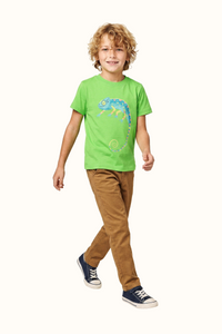 Camiseta Algodon Niños Verde Vivo Camaleón
