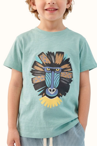 Camiseta Algodon Niños Verde Menta Mandril
