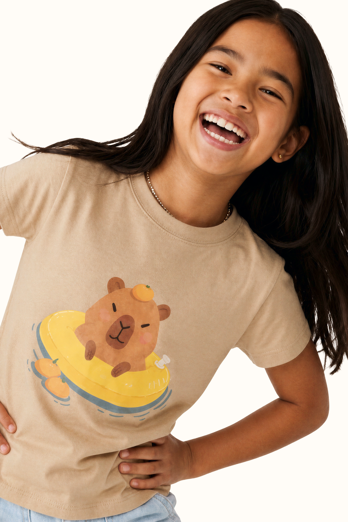 Camiseta Algodon Niños Camel Capibara