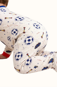 Pijama Bebe Enteriza Futbol en Piel de Durazno