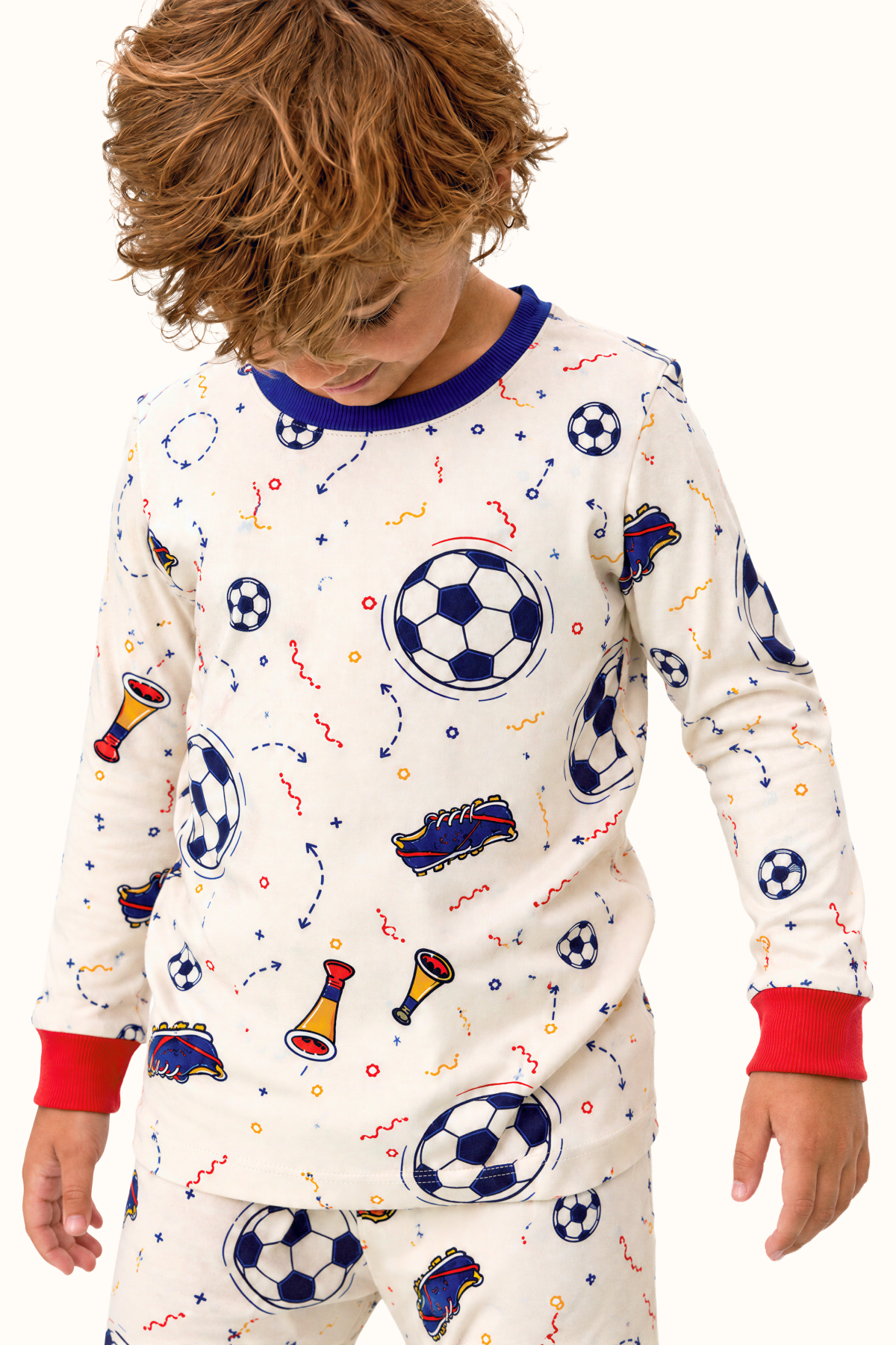 Pijama Niños Futbol Dos Piezas en Piel de Durazno