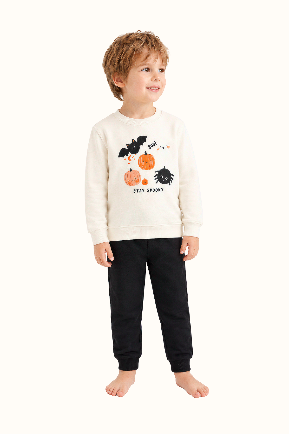 Saco Niños Calabazas Halloween Beige