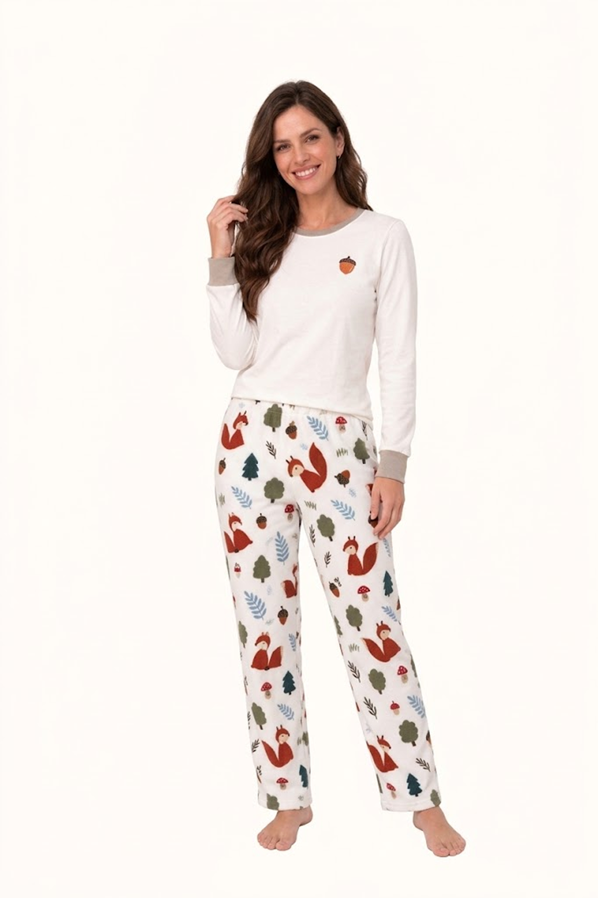 Pijama Adulto Bosque Bellota en Piel de Durazno Unisex