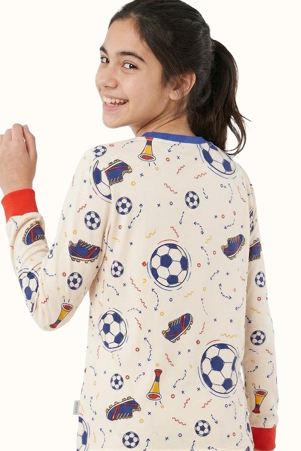 Pijama Teens Dos Piezas Fútbol en Piel de Durazno