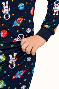 Pijama Niños Astronautas Dos Piezas en Piel de Durazno