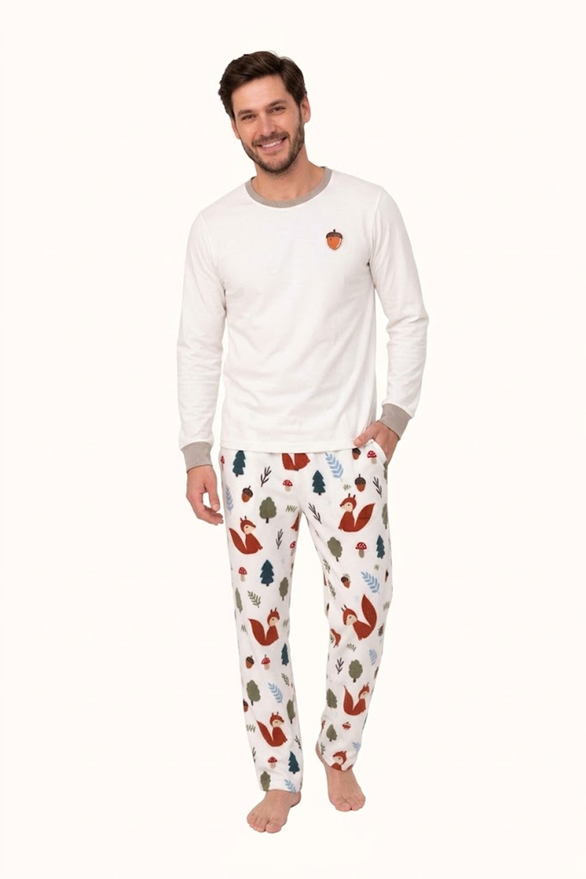 Pijama Adulto Bosque Bellota en Piel de Durazno Unisex