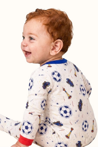 Pijama Bebe Enteriza Futbol en Piel de Durazno