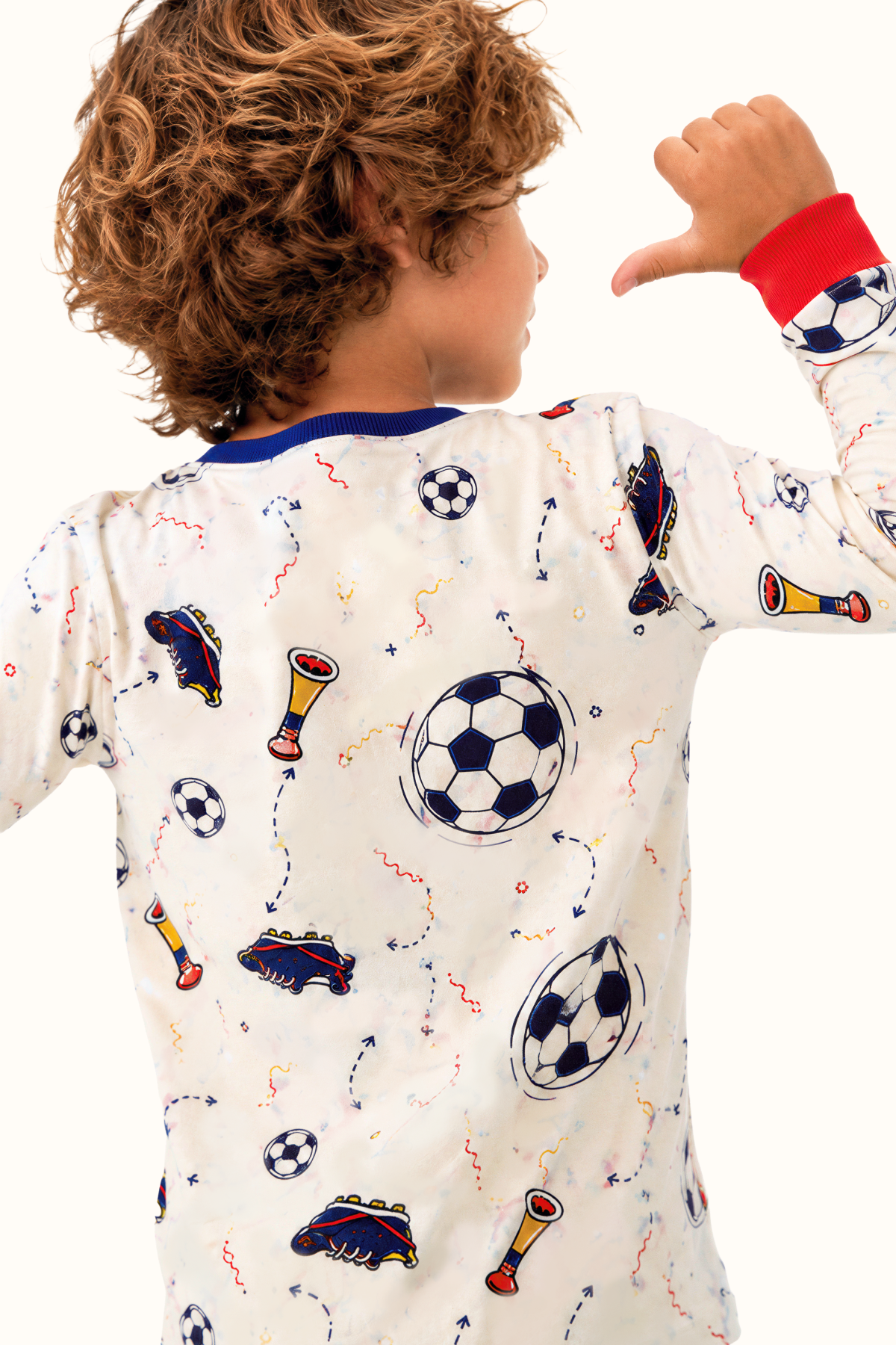 Pijama Niños Futbol Dos Piezas en Piel de Durazno