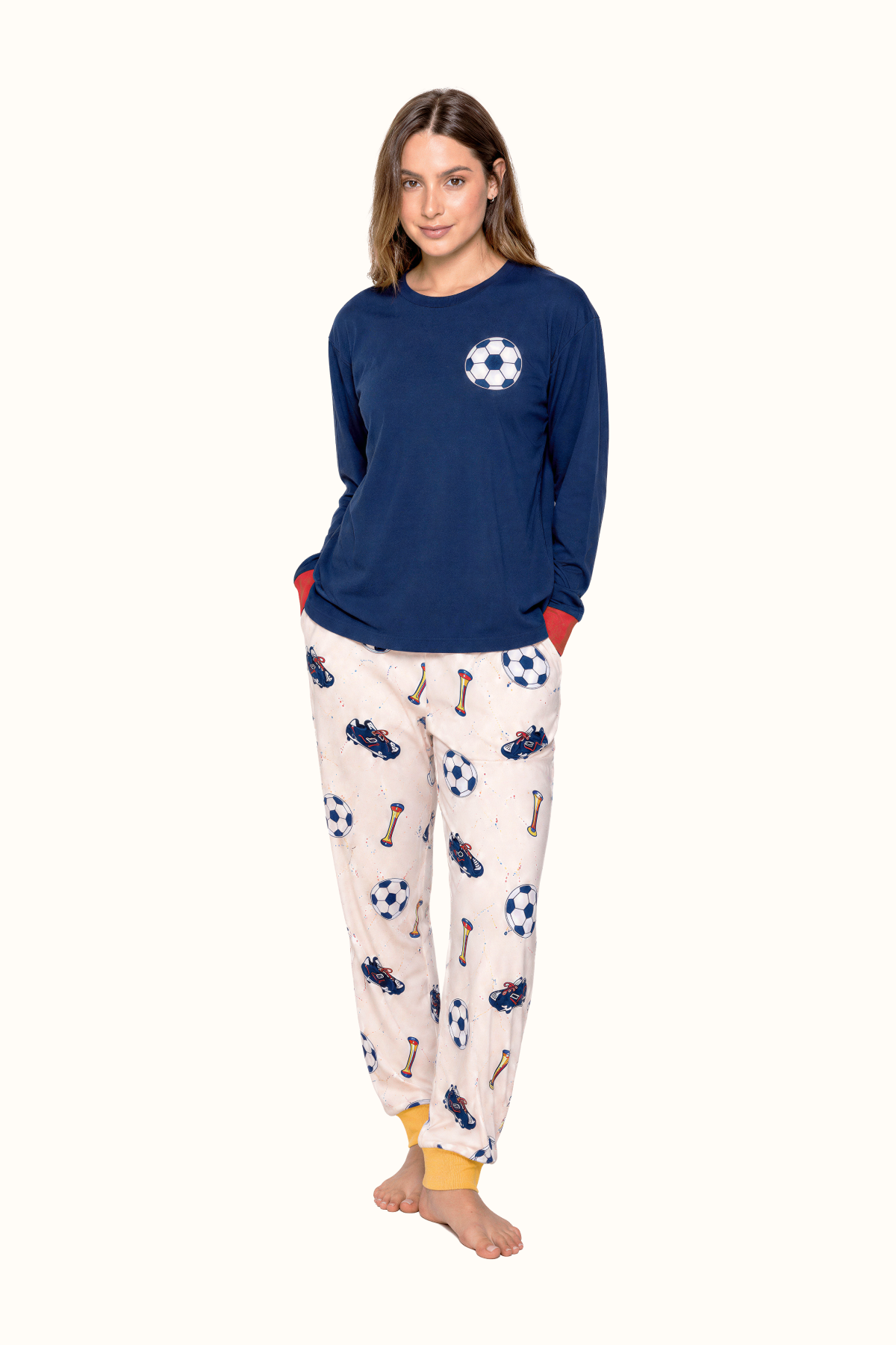 Pijama Futbol Adulto en Piel de Durazno Mujer