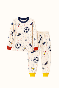 Pijama Niños Futbol Dos Piezas en Piel de Durazno