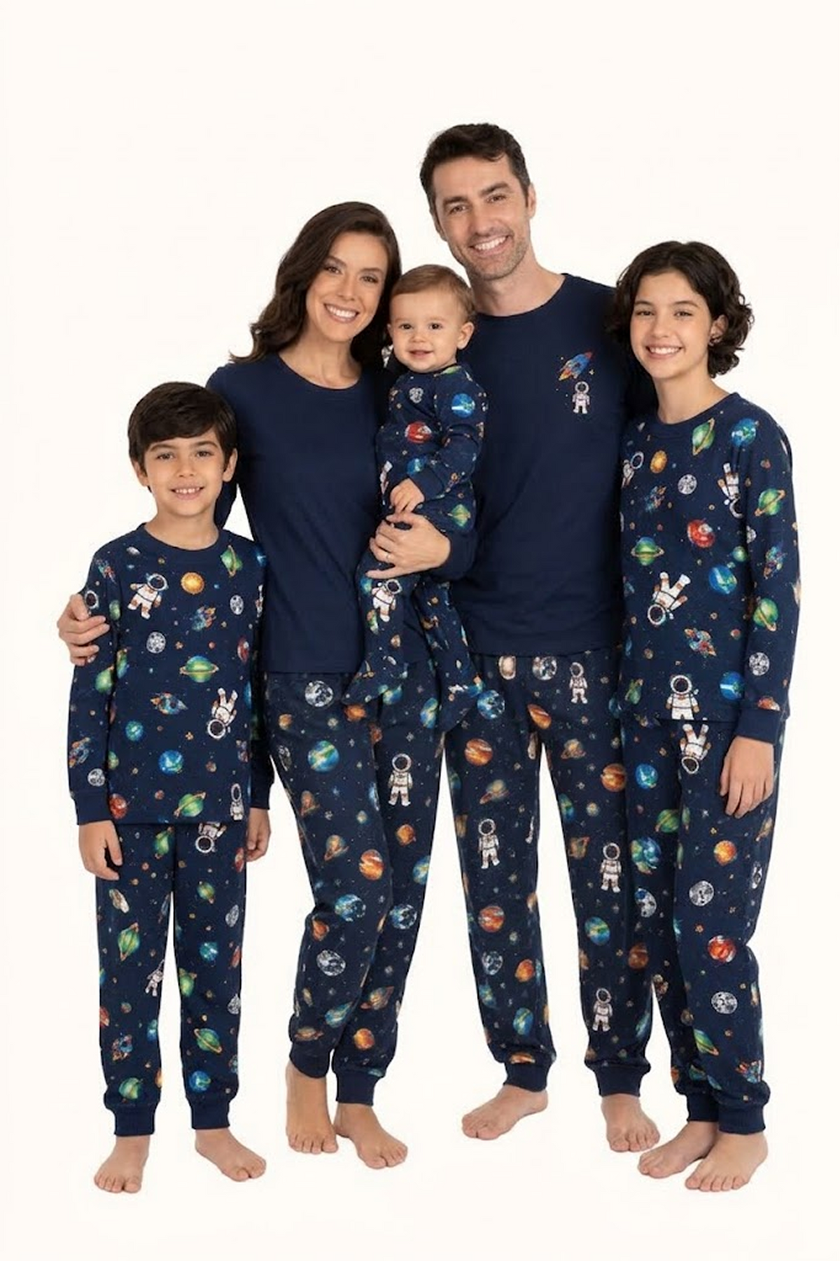 Pijama Adulto Astronautas Dos Piezas en Piel de Durazno