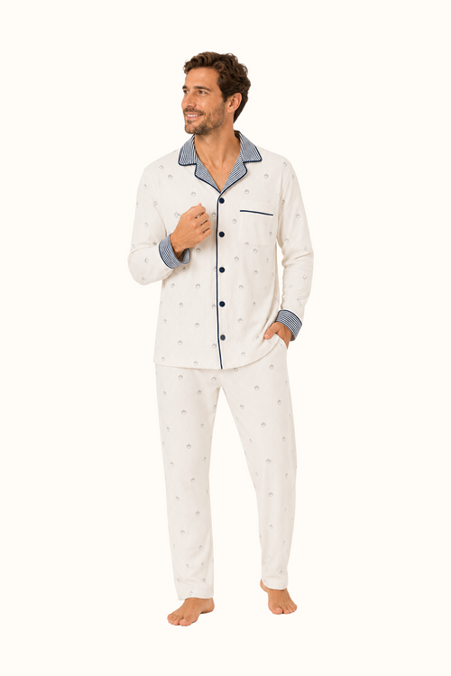 Pijama Rayas Bellota Algodón Hombre Dos Piezas