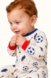 Pijama Bebe Enteriza Futbol en Piel de Durazno