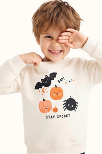 Saco Niños Calabazas Halloween Beige