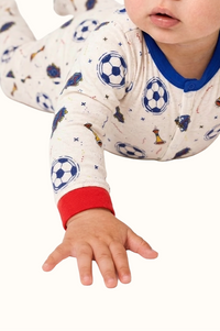 Pijama Bebe Enteriza Futbol en Piel de Durazno