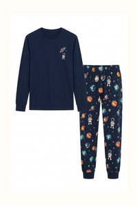 Pijama Adulto Astronautas Dos Piezas en Piel de Durazno