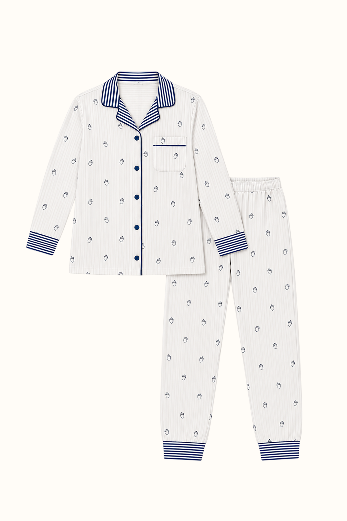 Pijama Adulto Rayas Bellota Algodón Dos Piezas