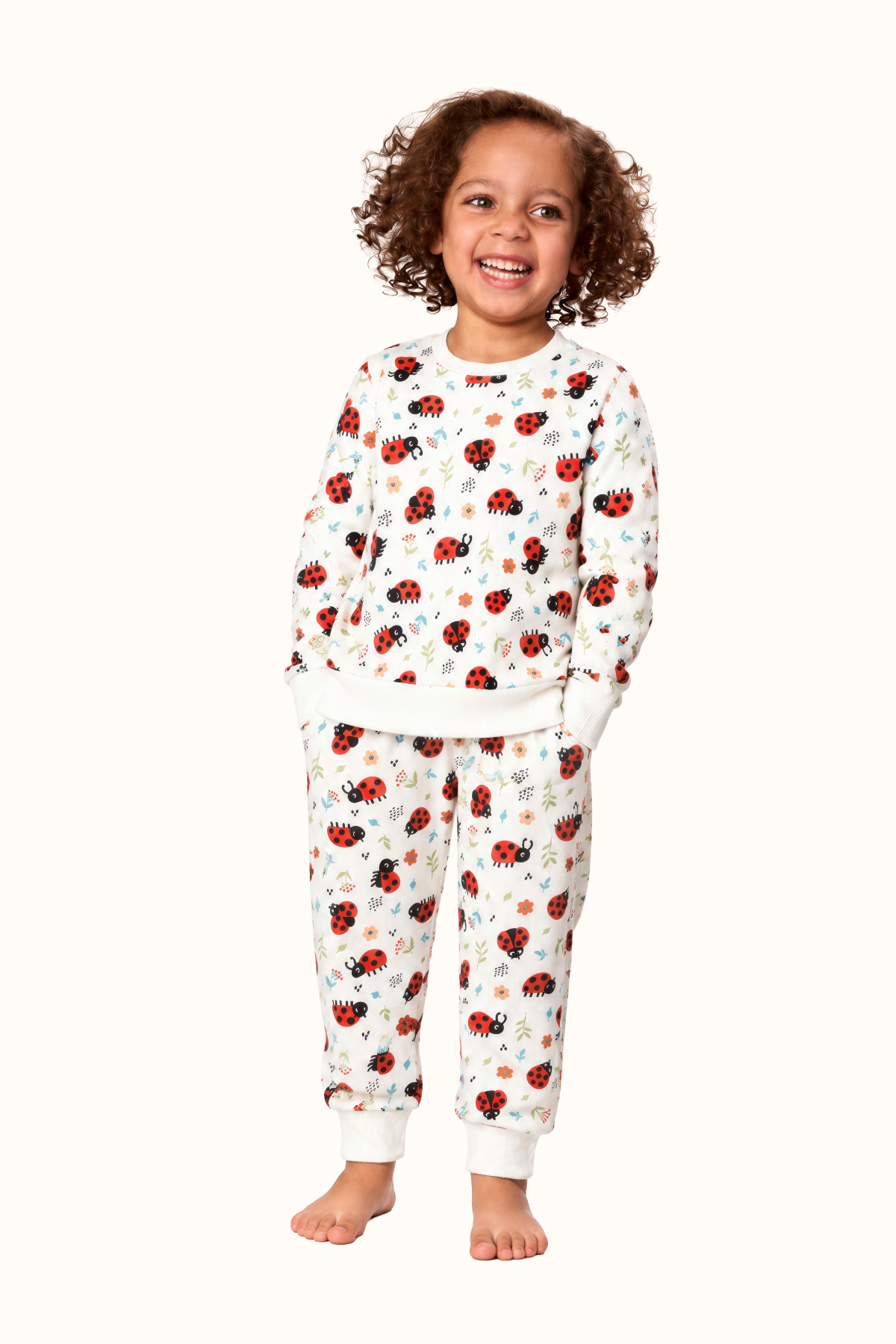 Pijama Fleece Niños Dos Piezas Mariquitas