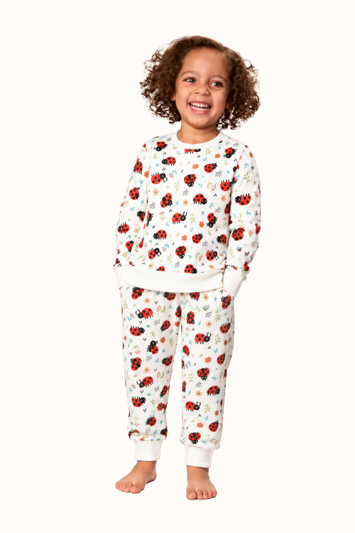 Pijama Fleece Niños Dos Piezas Mariquitas