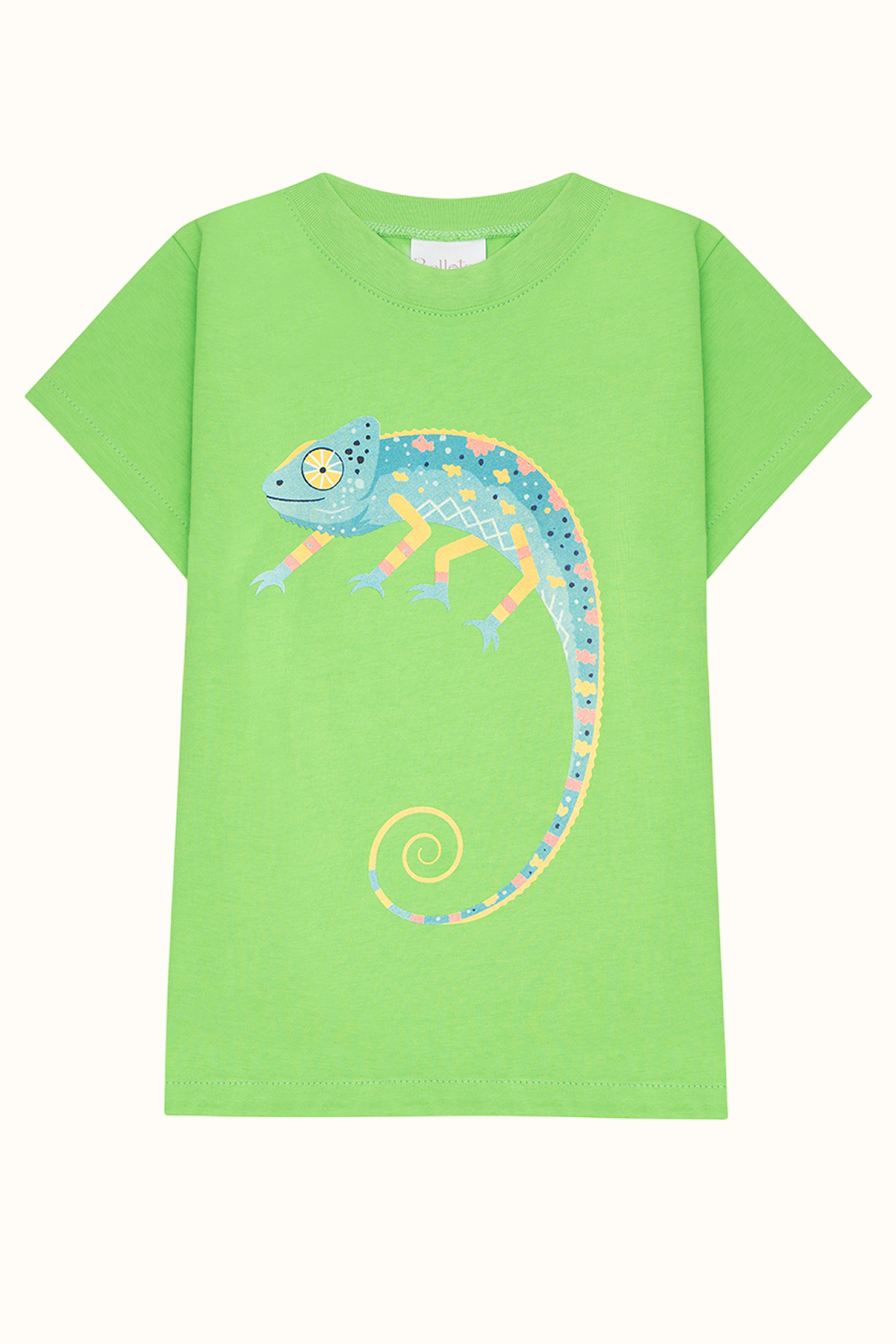 Camiseta Algodon Niños Verde Vivo Camaleón
