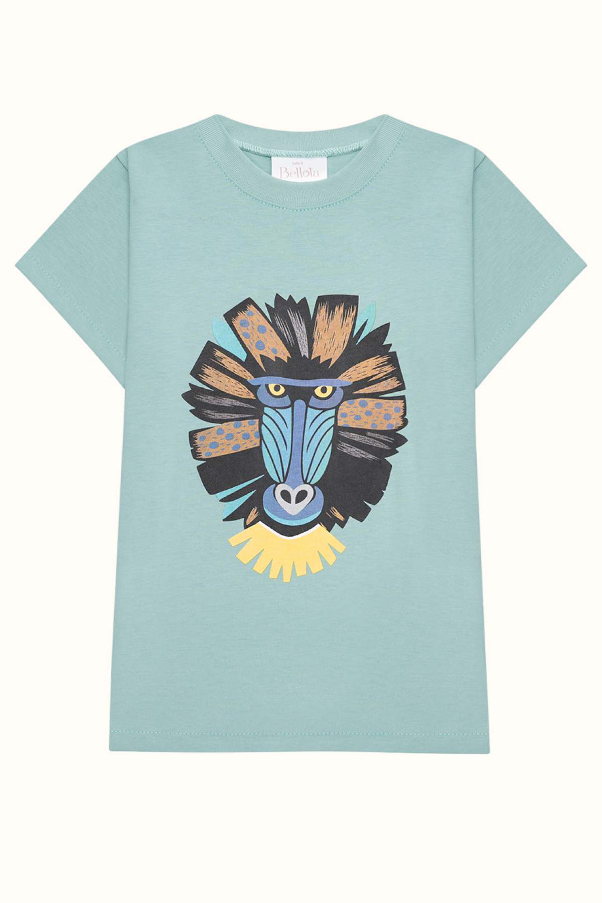 Camiseta Algodon Niños Verde Menta Mandril
