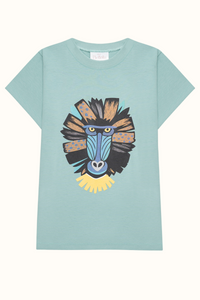 Camiseta Algodon Niños Verde Menta Mandril