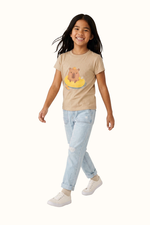 Camiseta Algodon Niños Camel Capibara
