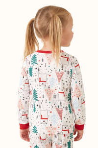 Pijama Dos Piezas Niño Navidad Oso Polar en Piel de Durazno