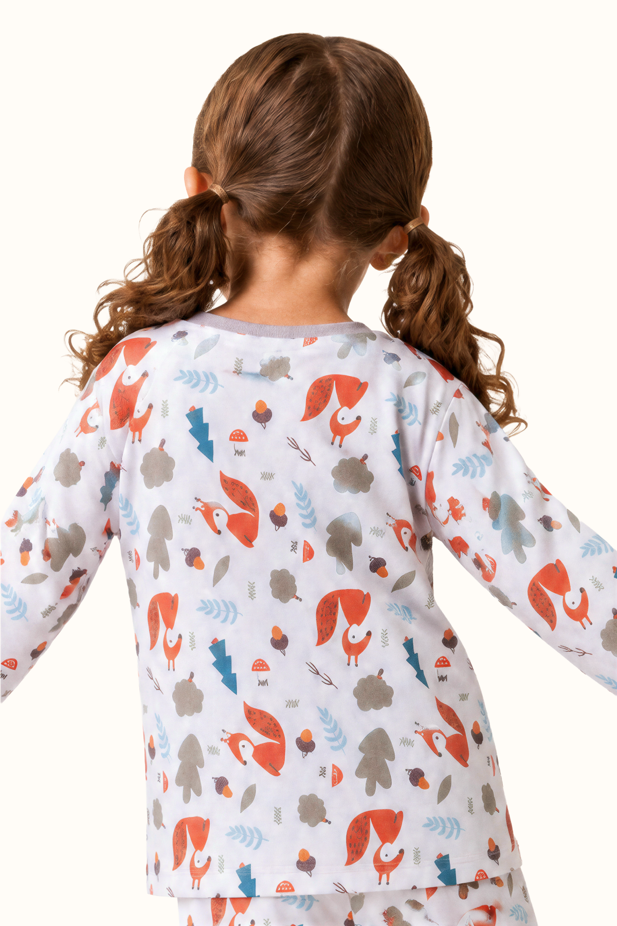 Pijama Niños Bosque Bellota Dos Piezas en Piel de Durazno