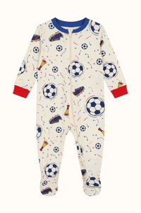 Pijama Bebe Enteriza Futbol en Piel de Durazno
