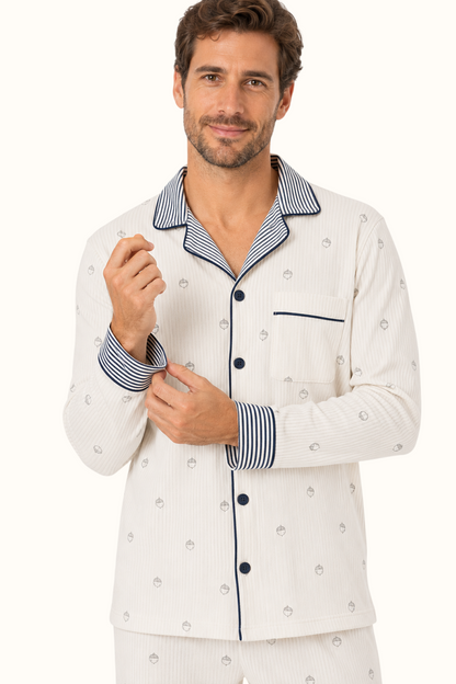Pijama Rayas Bellota Algodón Hombre Dos Piezas