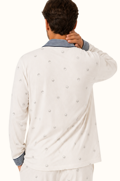 Pijama Rayas Bellota Algodón Hombre Dos Piezas