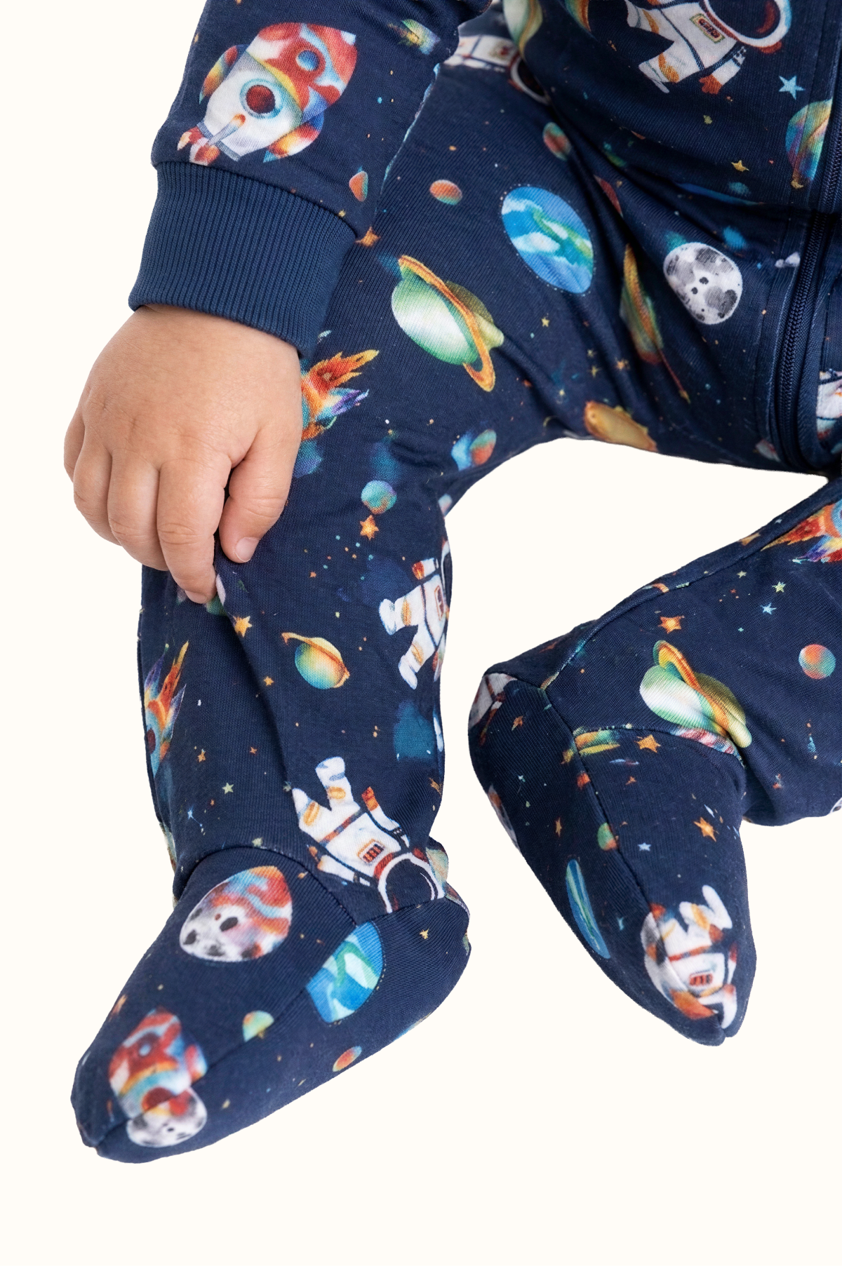 Pijama Bebe Enteriza Astronauta en Piel de Durazno