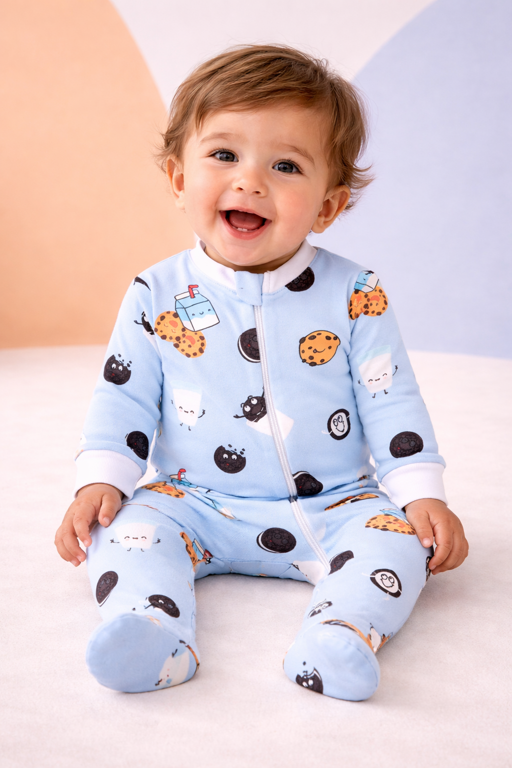 Pijama Bebe Enteriza Galletas en Piel de Durazno