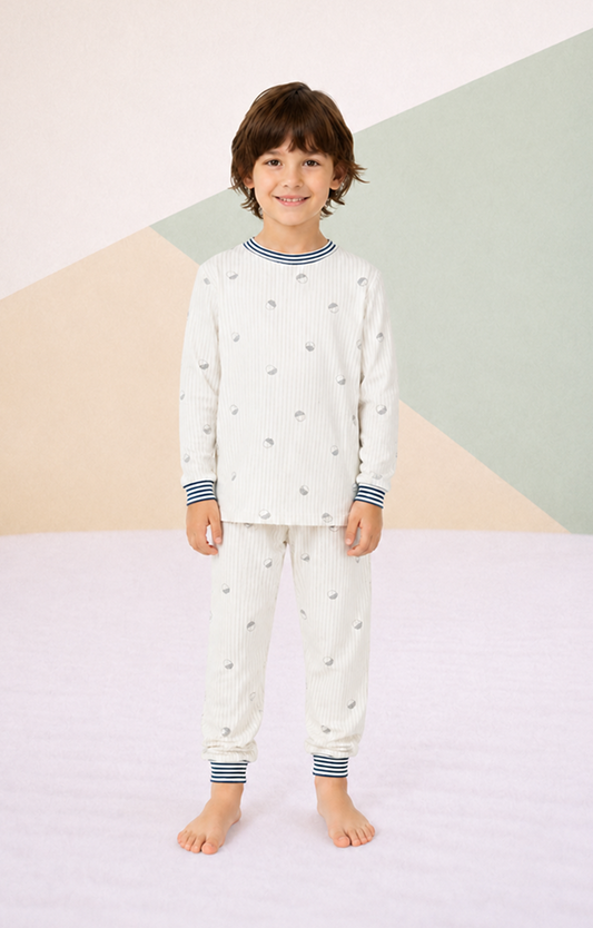 Pijama Rayas Bellota Algodón Niños Dos Piezas