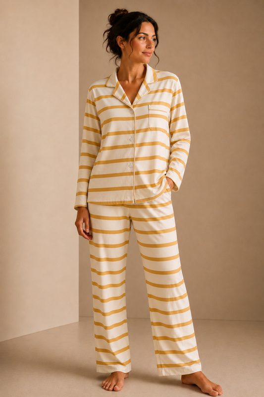 Pijama Clásica Maya Mostaza