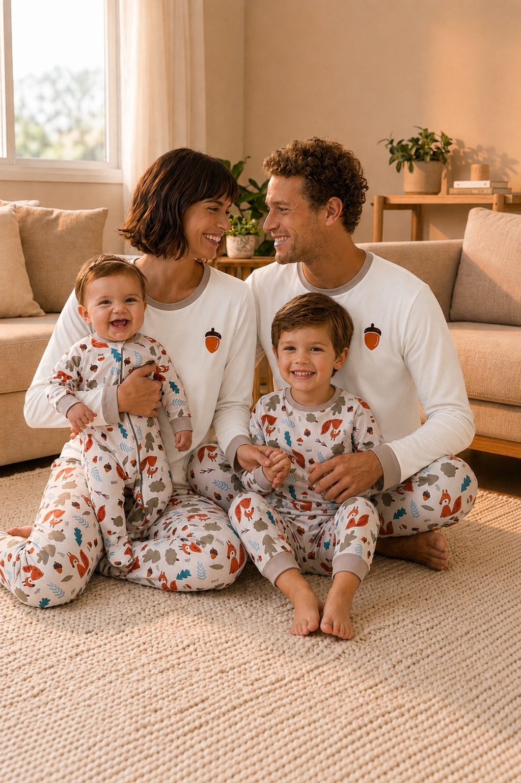 Pijama Adulto Bosque Bellota en Piel de Durazno Unisex