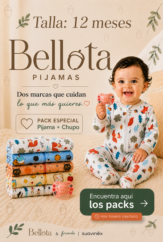 Pack Bebé talla 12 meses Pijama Bellota + Chupo Suavinex