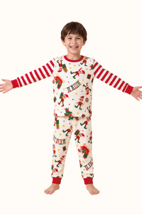 Pijama Niños Dos Piezas Elfos En Piel de Durazno