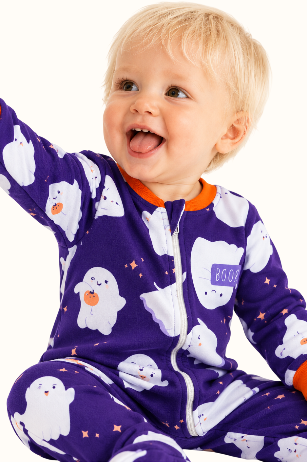 Pijama enteriza Piel de Durazno Niños Boo Halloween
